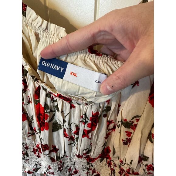 NWT Old Navy Roses Sleeveless Fit Flare Smocked Midi Cami Dress Size XXL 763362 - Picture 7 of 12